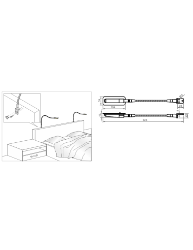 ETA CHROME-PLATED | Flexible LED lamp | Lamp: Chrome-plated | Light: Cold Light | Voltage: 12 V