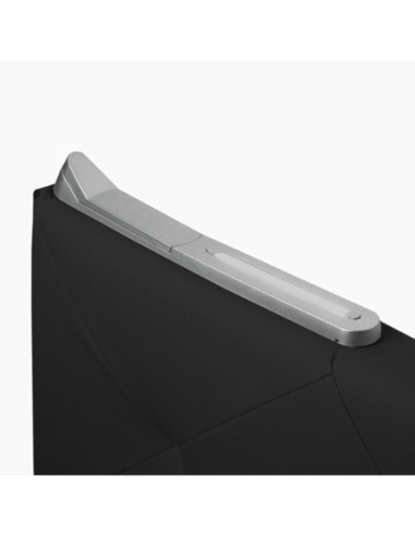 TESTIERA | Spalliera in Ecopelle con 2 Lampade a Led Touch | Colore Nero | Cuciture Rombi | Dimensioni L.180 H.80