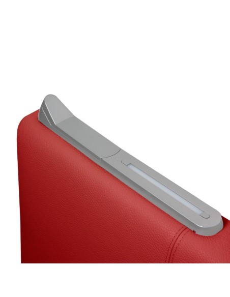 TESTIERA | Spalliera in Ecopelle con 2 Lampade a Led Touch | Colore Rosso | Cuciture Righe | Dimensioni L.180 H.80