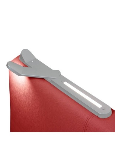 TESTIERA | Spalliera in Ecopelle con 2 Lampade a Led Touch | Colore Rosso | Cuciture Righe | Dimensioni L.180 H.80