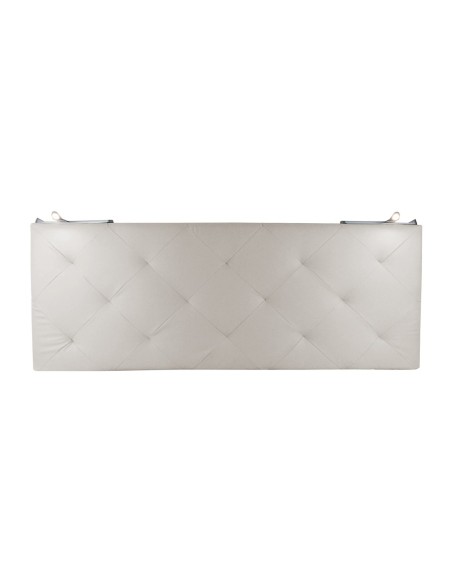 TESTIERA | Spalliera in Ecopelle con 2 Lampade a Led Touch | Colore Surf Ice | Cuciture Rombi | Dimensioni L.160 H.60