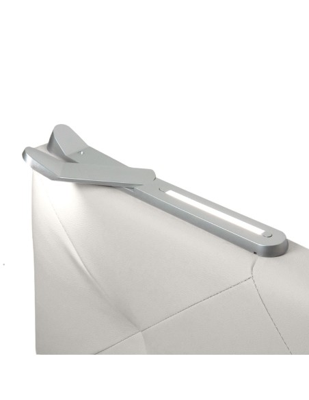 TESTIERA | Spalliera in Ecopelle con 2 Lampade a Led Touch | Colore Surf Ice | Cuciture Rombi | Dimensioni L.160 H.60