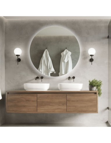 SP18 | Specchio da Parete LED Rotondo | Accensione Touch | Dimensioni: 110x110 cm | Luce: NW