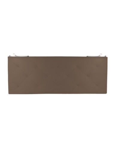 TESTIERA | Spalliera in Ecopelle con 2 Lampade a Led Touch | Colore Taupe | Cuciture Rombi | Dimensioni L.160 H.60