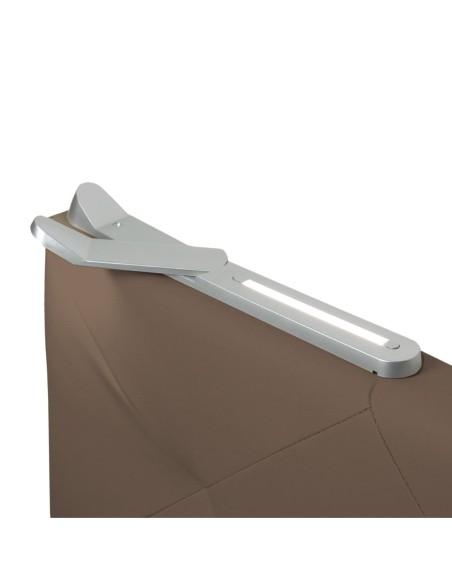 TESTIERA | Spalliera in Ecopelle con 2 Lampade a Led Touch | Colore Taupe | Cuciture Rombi | Dimensioni L.160 H.60