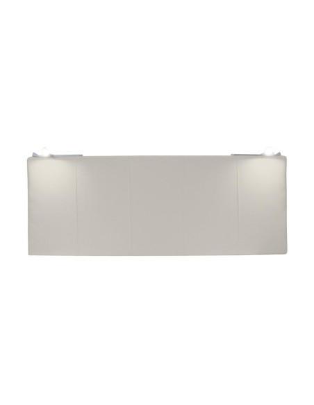 TESTIERA | Spalliera in Ecopelle con 2 Lampade a Led Touch | Colore Ice | Cuciture Righe | Dimensioni L.160 H.60