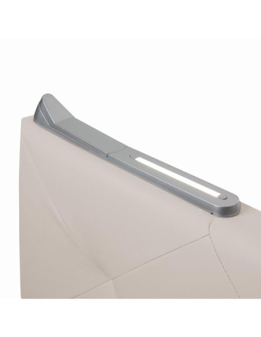 TESTIERA | Spalliera in Ecopelle con 2 Lampade a Led Touch | Colore Ice | Cuciture Rombi | Dimensioni L.180 H.80