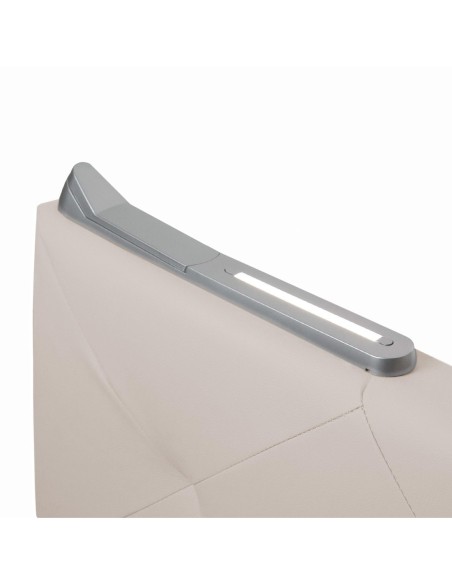 TESTIERA | Spalliera in Ecopelle con 2 Lampade a Led Touch | Colore Ice | Cuciture Rombi | Dimensioni L.180 H.80
