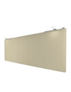 TESTIERA | Spalliera in Ecopelle con 2 Lampade a Led Touch | Colore Avorio | Cuciture Righe | Dimensioni L.180 H.80 2