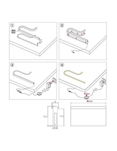PROFILO FLEX | Profilo LED flessibile | Luce: Calda | Lunghezza: 207,5 cm | Voltaggio: 12V