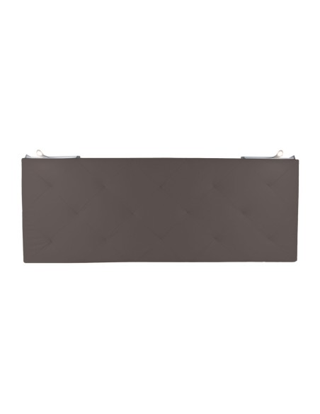 TESTIERA | Spalliera in Ecopelle con 2 Lampade a Led Touch | Colore Grigio Scuro | Cuciture Rombi | Dimensioni L.180 H.80
