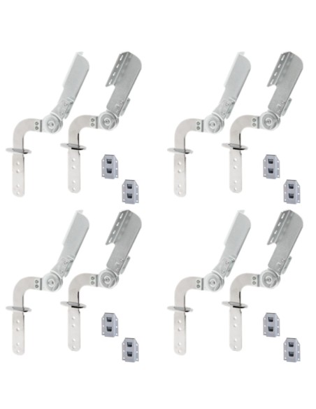 FF02 PIATTO | SET da 4 coppie + Boccole |  Snodo Poggiatesta per divani | Inclinazione 90-180°