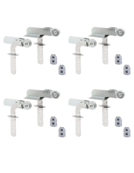FF02 PIATTO | SET da 4 coppie + Boccole |  Snodo Poggiatesta per divani | Inclinazione 90-180°