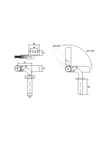 FF02 PIATTO | SET da 4 coppie + Boccole |  Snodo Poggiatesta per divani | Inclinazione 90-180°
