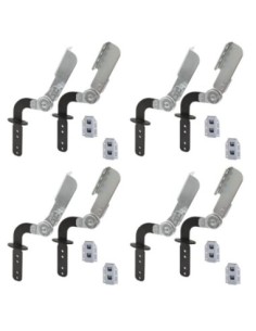 FF02 PIATTO | SET da 4 coppie + Boccole |  Snodo Poggiatesta per divani con stelo Nero | Inclinazione 90- 205°