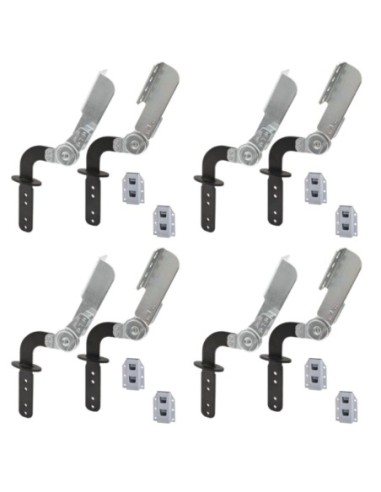 FF02 PIATTO | SET da 4 coppie + Boccole |  Snodo Poggiatesta per divani con stelo Nero | Inclinazione 90- 205°