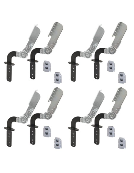FF02 PIATTO | SET da 4 coppie + Boccole |  Snodo Poggiatesta per divani con stelo Nero | Inclinazione 90- 205°