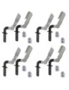 FF02 PIATTO | SET da 4 coppie + Boccole |  Snodo Poggiatesta per divani con stelo Nero | Inclinazione 90- 205°