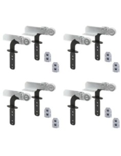 FF02 PIATTO | SET da 4 coppie + Boccole |  Snodo Poggiatesta per divani con stelo Nero | Inclinazione 90- 205° 2