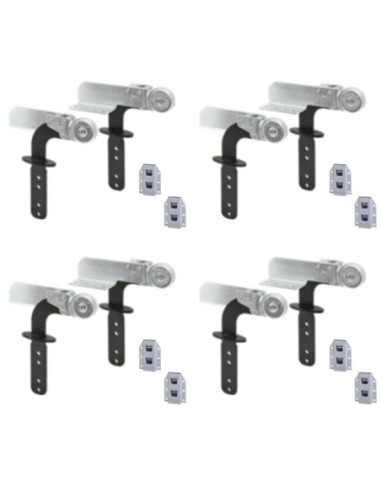 FF02 PIATTO | SET da 4 coppie + Boccole |  Snodo Poggiatesta per divani con stelo Nero | Inclinazione 90- 205°