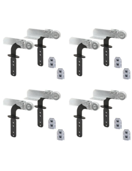 FF02 PIATTO | SET da 4 coppie + Boccole |  Snodo Poggiatesta per divani con stelo Nero | Inclinazione 90- 205°