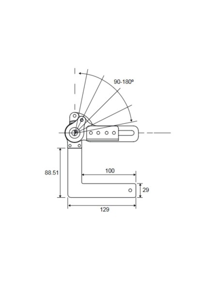 GIOIA | SET da 2 coppie | Cricchetto tirapelle per braccioli fisso | 90°-180°