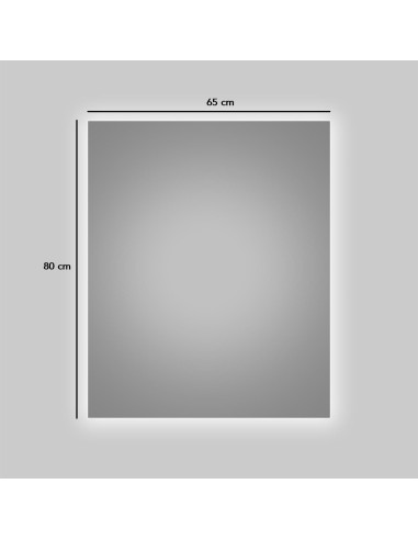 SP1 | Rectangular LED Lighting Mirror | Dimensions: 80 x 65 cm | Cold Light | Backlit Mirror