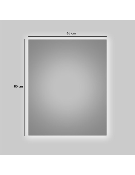 SP1 | Rectangular LED Lighting Mirror | Dimensions: 80 x 65 cm | Cold Light | Backlit Mirror