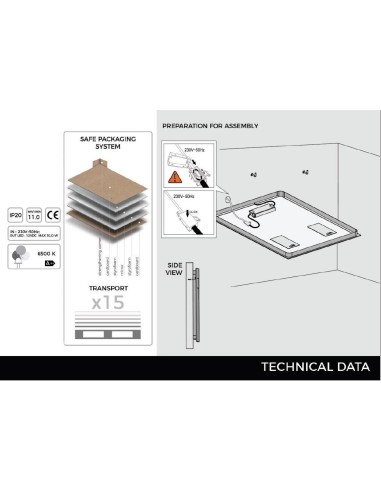 SP1 | Specchio a LED Rettangolare | Specchio Bagno Retroilluminato | Specchio da parete con illuminazione LED | Dimensioni 80...