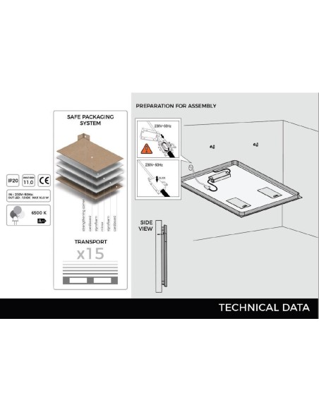 SP1 | Rectangular LED Lighting Mirror | Dimensions: 80 x 65 cm | Cold Light | Backlit Mirror