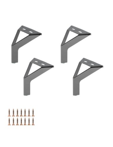 NEW SIENA | SET da 4 Piedi e 16 viti | Nickel Nero | H.12,5 cm | Piedini per divani e poltrone |