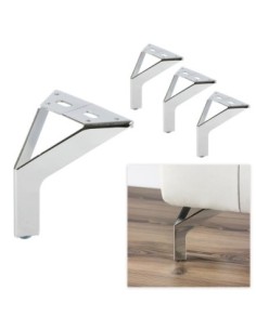 NEW SIENA | SET da 4 Piedi e 16 viti | Cromo Lucido | H.12,5 cm | Piedini per divani e poltrone |