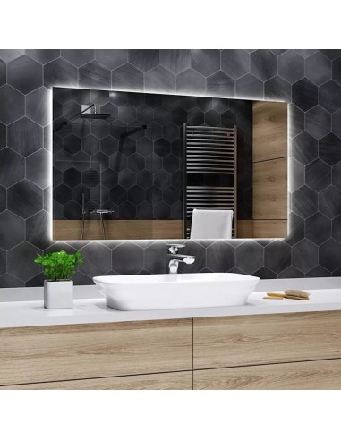 SP1 | Rectangular LED Wall Backlit Mirror | Touch switch | Natural Light | Dimensions: 100x65 cm