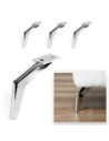 CASABLANCA | Set of 4 Legs and 16 Screws | Chrome Finish | H.16 cm | Legs for Sofas and Armchairs