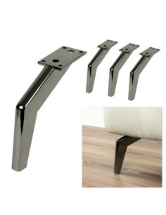 CASABLANCA | SET da 4 Piedi e 16 viti | Nickel Nero | H.16 | Piedini per divani e poltrone