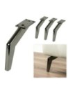 CASABLANCA | Set of 4 Legs and 16 Screws | Black Nickel  Finish | H.16 cm | Legs for Sofas and Armchairs