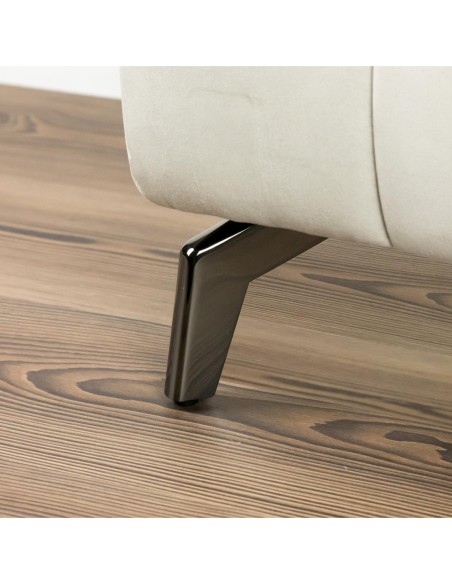 CASABLANCA | Set of 4 Legs and 16 Screws | Black Nickel Finish | H.13 cm | Legs for Sofas and Armchairs