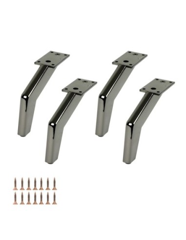 CASABLANCA | SET da 4 Piedi e 16 viti | Nickel Nero | H.13 | Piedini per divani e poltrone |