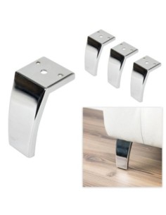 CHELSEA 381 | SET da 4 Piedi e 16 viti | Cromato | H.12 cm | Piedini per divani e poltrone |