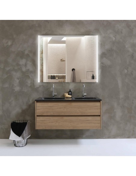 SP2 | Specchio a LED Rettangolare | Specchio Bagno con profili luce | Specchio da parete con illuminazione LED | Interruttore...