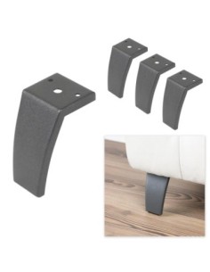 CHELSEA 381 | SET da 4 Piedi e 16 viti | Manganese | H.12 cm | Piedini per divani e poltrone |