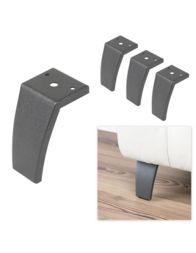 CHELSEA 381 | SET da 4 Piedi e 16 viti | Manganese | H.12 cm | Piedini per divani e poltrone |