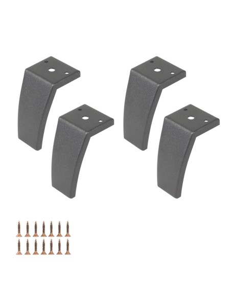 CHELSEA 381 | Set of 4 Legs and 16 Screws | Manganese Finish | H.12 cm | Legs for Sofas and Armchairs