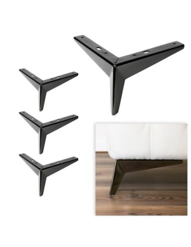 CAMBRIDGE | SET da 4 Piedi e 16 viti | Nickel Nero | H.13 | Piedi per divani e poltrone |