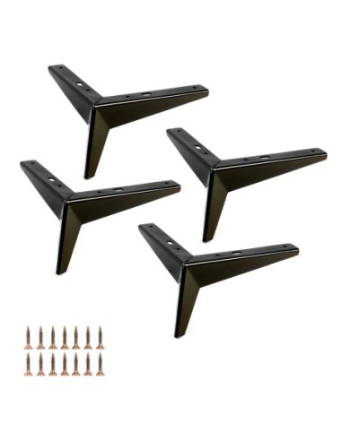 CAMBRIDGE | Set of 4 Legs and 16 Screws | Black Nickel Finish | H.13 cm | Legs for Sofas and Armchairs