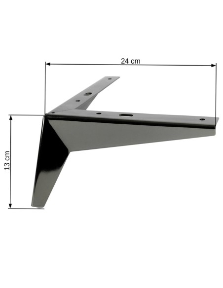 CAMBRIDGE | Set of 4 Legs and 16 Screws | Black Nickel Finish | H.13 cm | Legs for Sofas and Armchairs