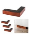 FELANG | SET 4 Piedi in legno e 16 viti | Dimensioni: H.4 -  L.19 cm | Colore: Ciliegio | Piedini per divani