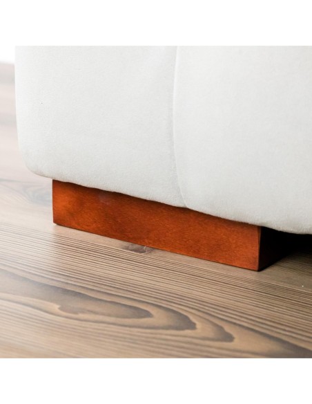 FELANG | SET 4 Piedi in legno e 16 viti | Dimensioni: H.4 -  L.19 cm | Colore: Ciliegio | Piedini per divani