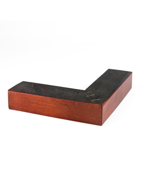 FELANG | SET 4 Piedi in legno e 16 viti | Dimensioni: H.4 -  L.19 cm | Colore: Ciliegio | Piedini per divani