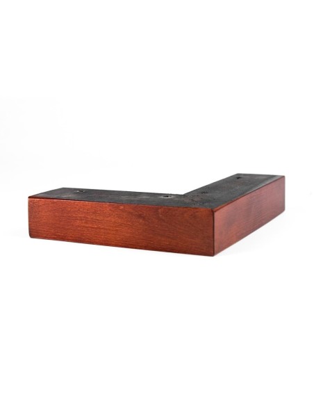 FELANG | SET 4 Piedi in legno e 16 viti | Dimensioni: H.4 -  L.19 cm | Colore: Ciliegio | Piedini per divani